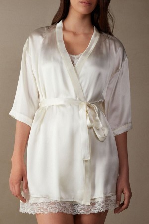 White Intimissimi Silk Kimono | CACVG34869